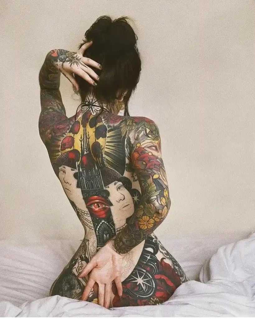 Romantic Couple Tattoos Showing Matching Designs