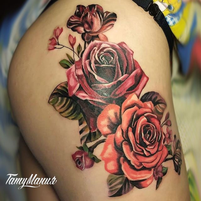 Beautiful rose tattoo on wrist representing love and beauty