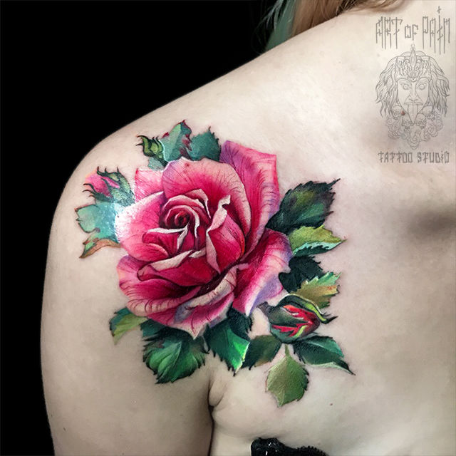 Beautiful rose tattoo on wrist representing love and beauty