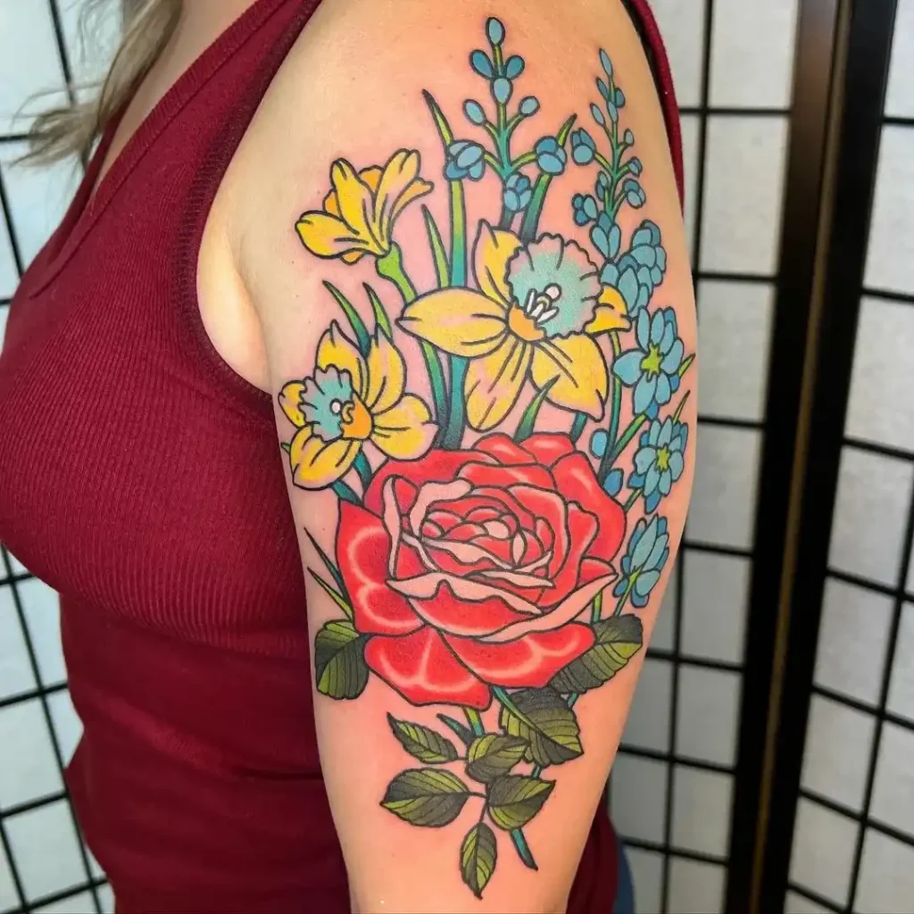 Watercolor Floral Tattoo