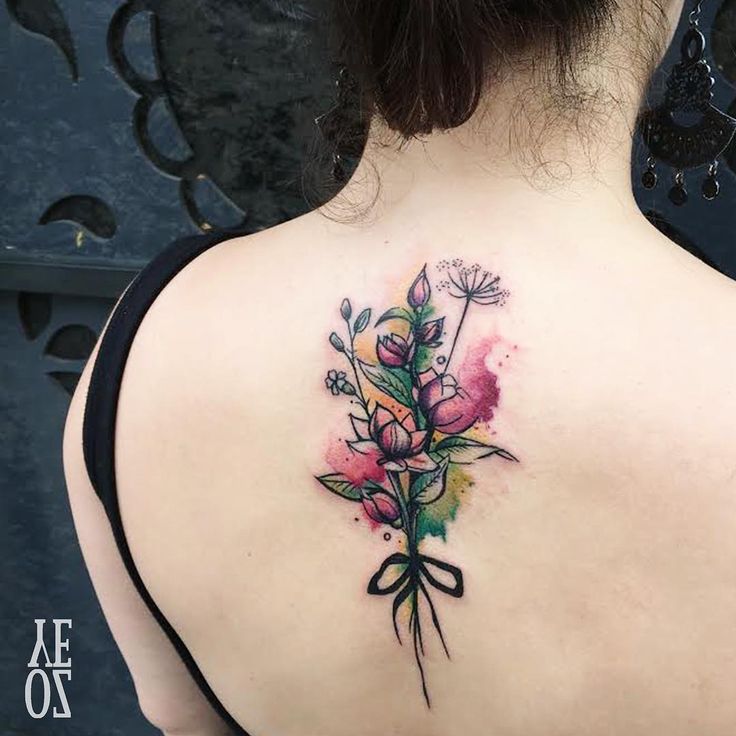 Watercolor Floral Tattoo