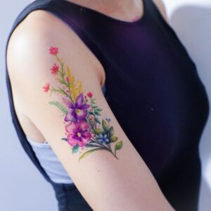 Watercolor Floral Tattoo